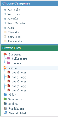 jQuery 树形结构导航菜单代码