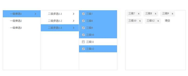 jQuery 多级联动菜单代码