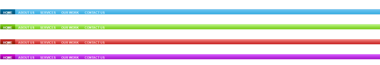 4种彩色渐变的div css导航条样式