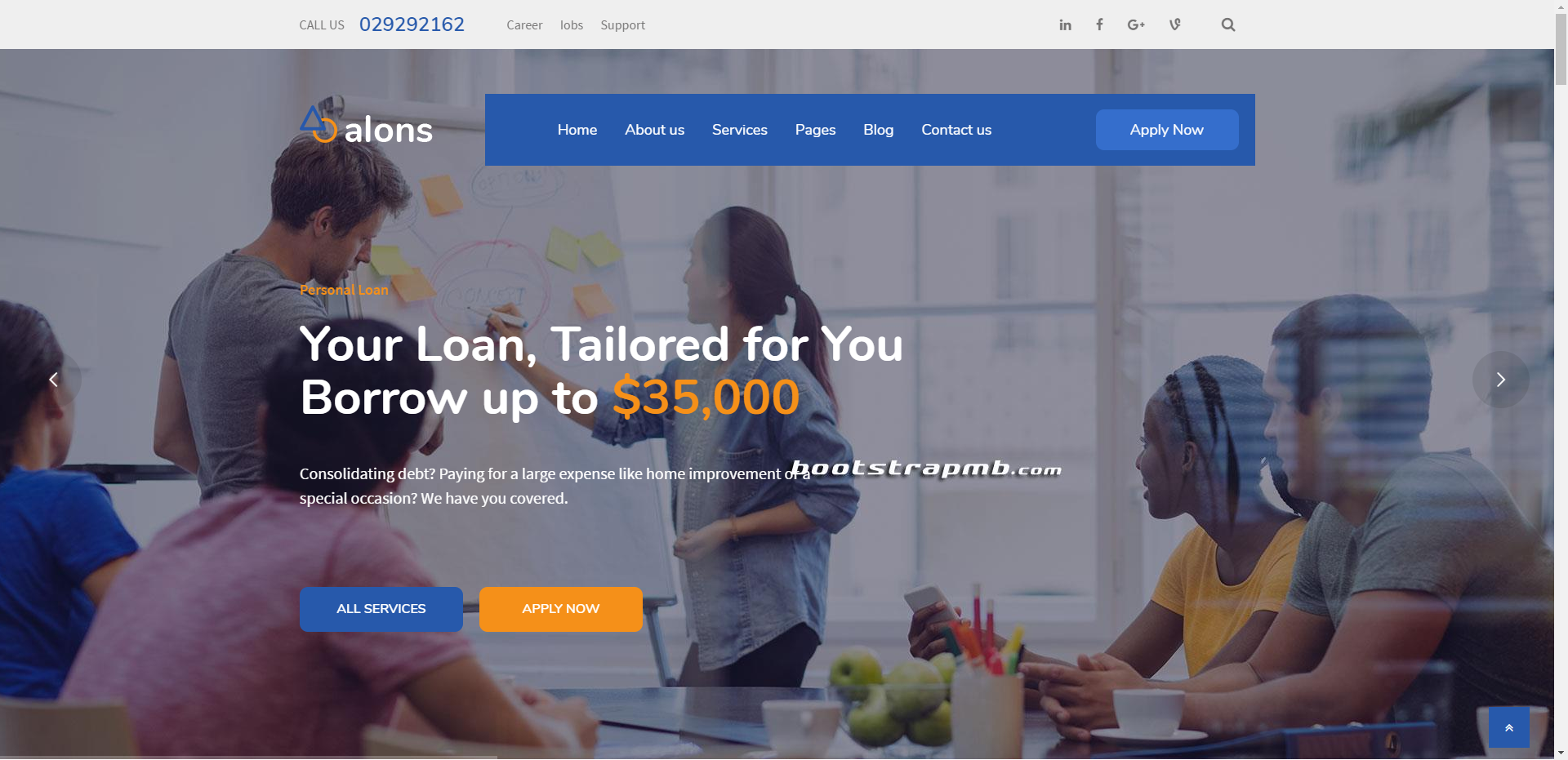 Bootstrap 银行金融服务企业网站模板