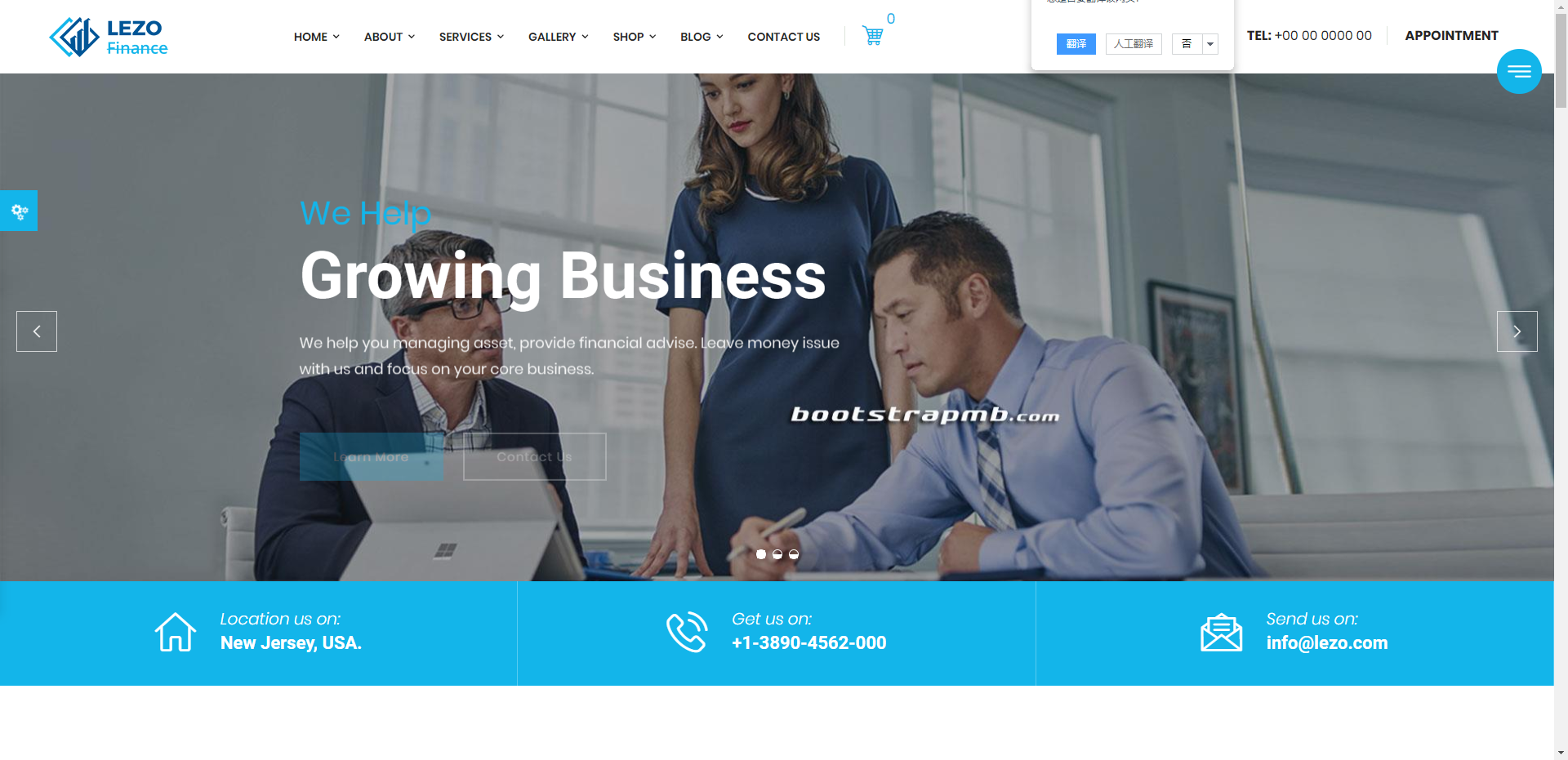 Bootstrap 金融服务企业网站模板