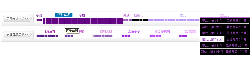 js 女性妇科病导航栏目滑动显示效果