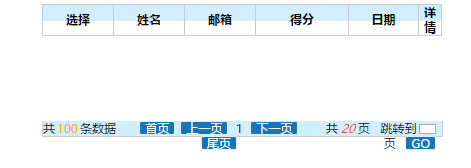 jQuery json蓝色表格组件代码